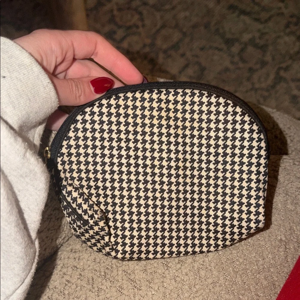 Dior Black and Cream Houndstooth Pouch